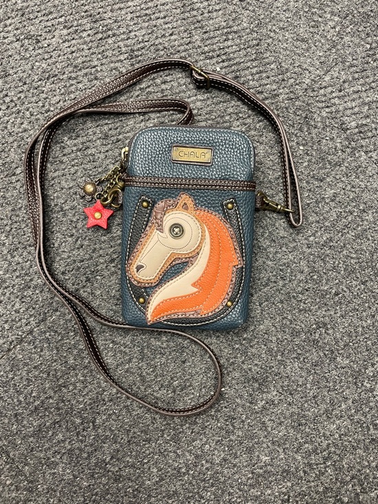 Chala Handbags - CHALA Horse Crossbody Convertible Purse Phone Holder blue equestrian